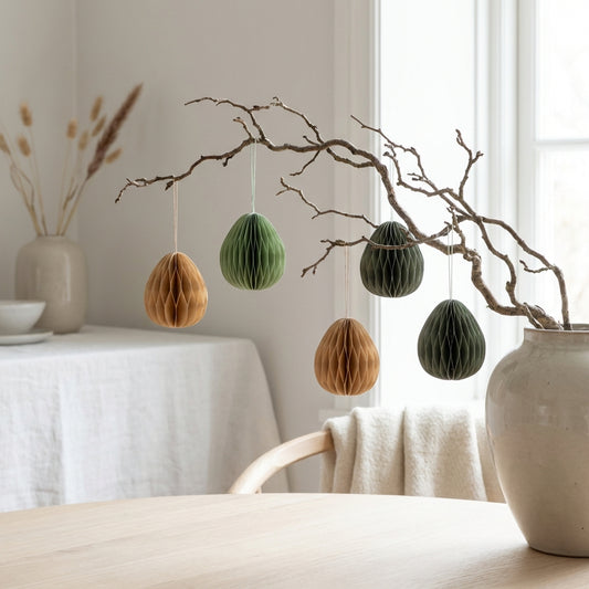 Grüne Papier-Ostereier 7 cm