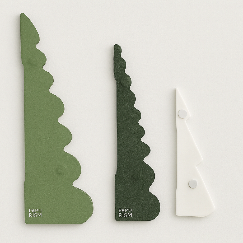 Grün Papier-Weihnachtsbäume | Design Deko Set aus Papier | Nachhaltige Weihnachtsdekoration | Minimalistische skandinavische Deko