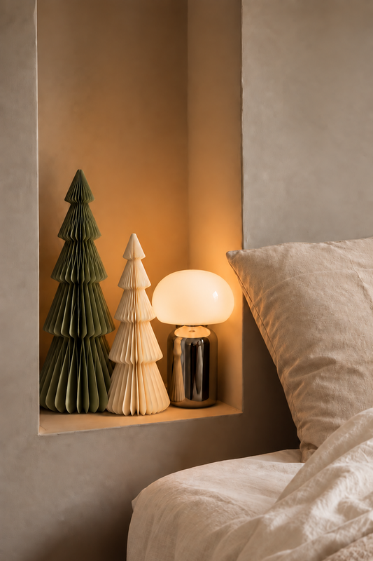 Papier-Weihnachtsbaum Sanna – 50 & 70 cm, Grün & Offwhite