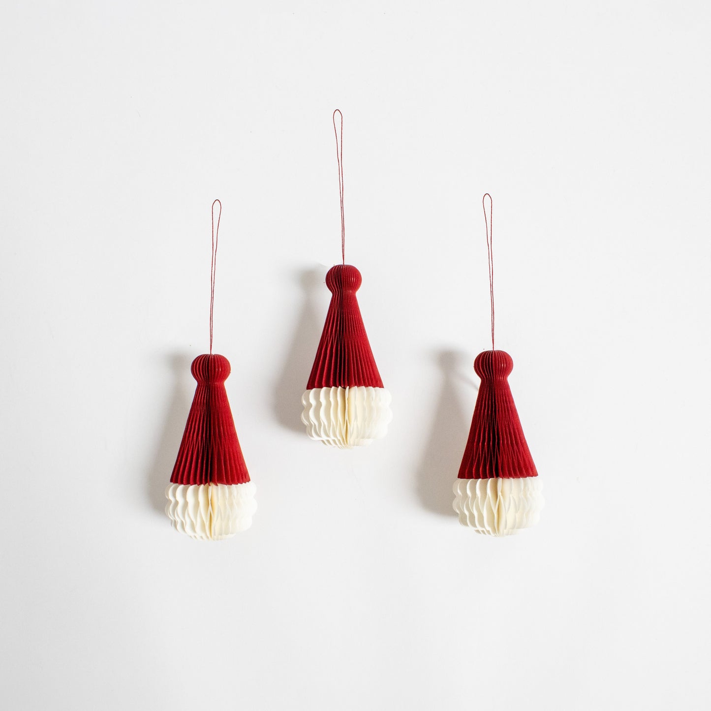 Papier Weihnachtsmann Baumschmuck rot weiß, Weihnachtskugeln, Nikolaus, Santa Claus