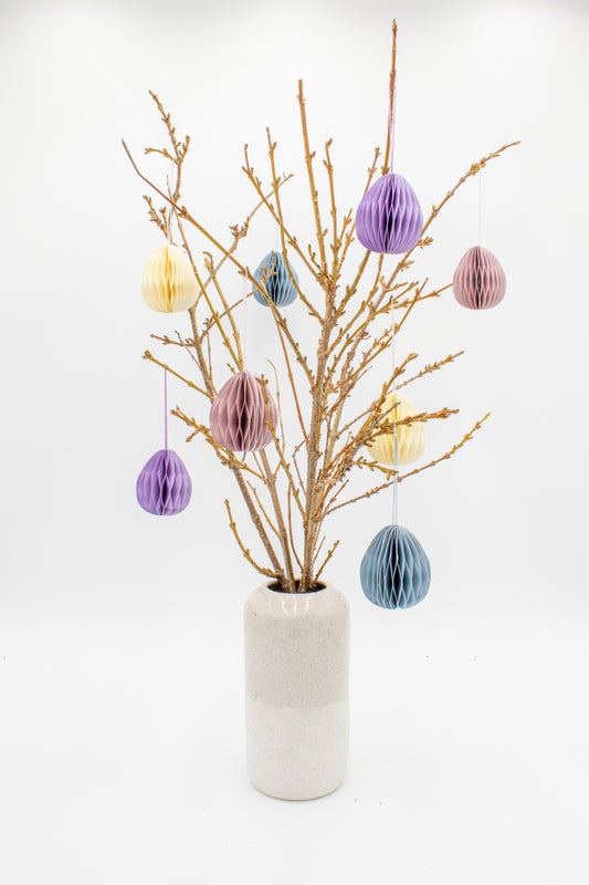 Ostereier aus Papier zum Aufhängen Pastell