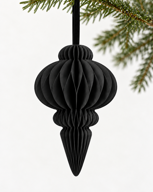 Papier-Christbaumschmuck Kugeln & Ornamente – Schwarz