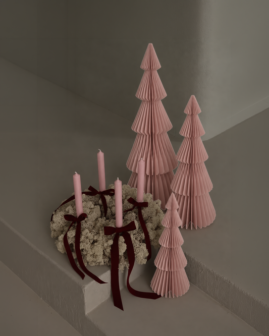 Papier-Weihnachtsbaum Sanna – Rosa & Rot