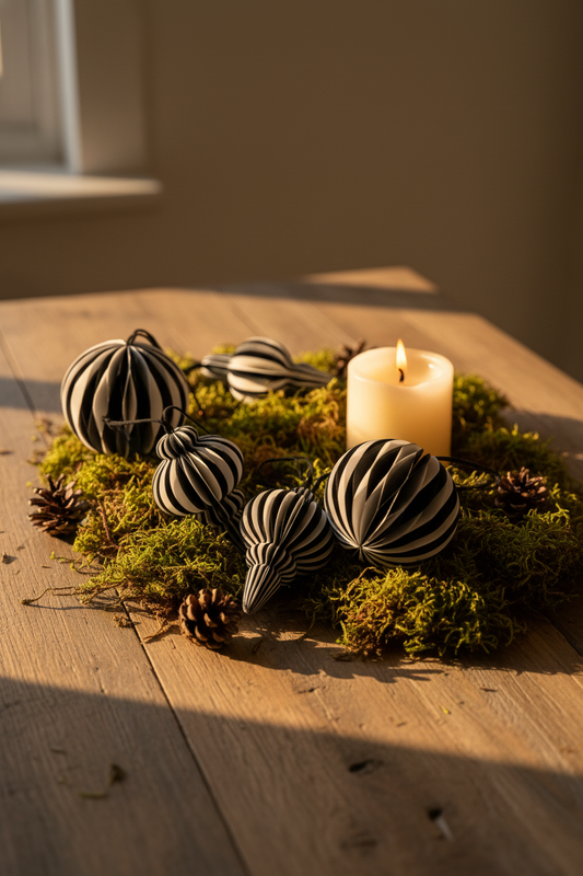 Zweifarbiger Papier-Christbaumschmuck