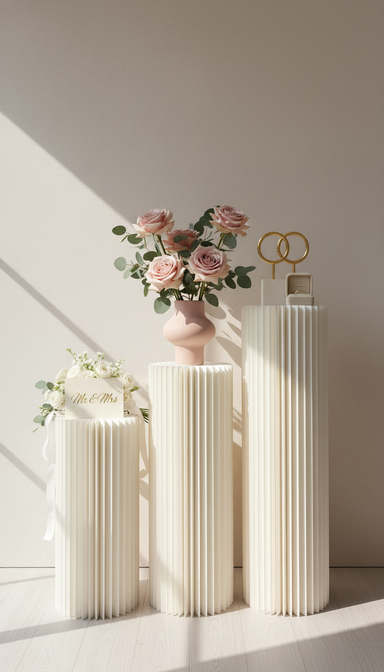 Papiersäulen – Skulpturale Displays für Blumenläden