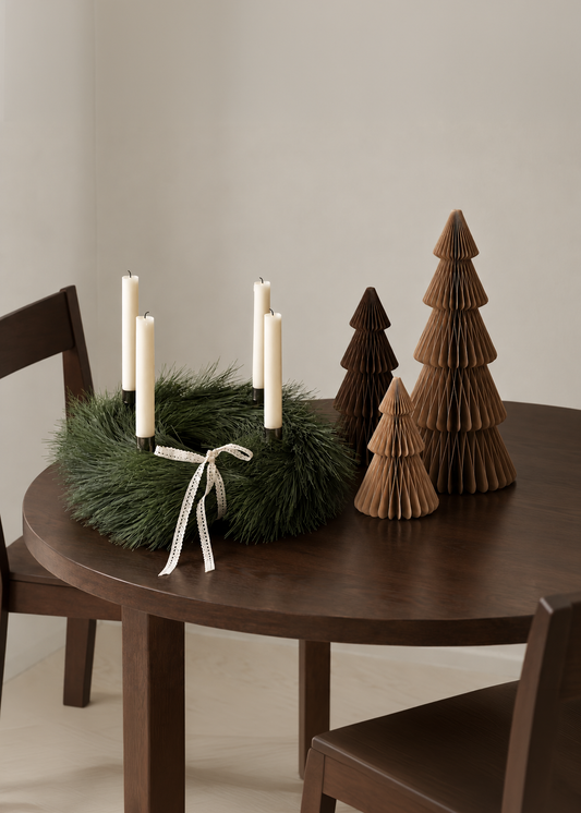 Papier Weihnachtsbaum Set – Sand, Braun & Kaffee