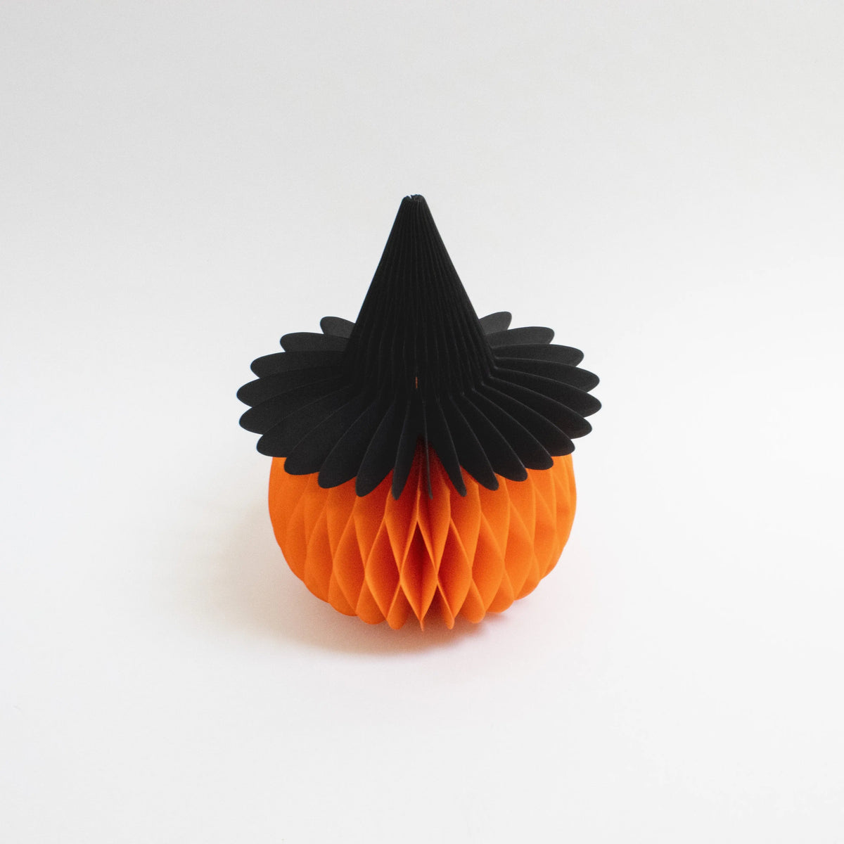 Papier-Kürbis mit Hexenhut – Halloween-Deko, 15 & 20 cm