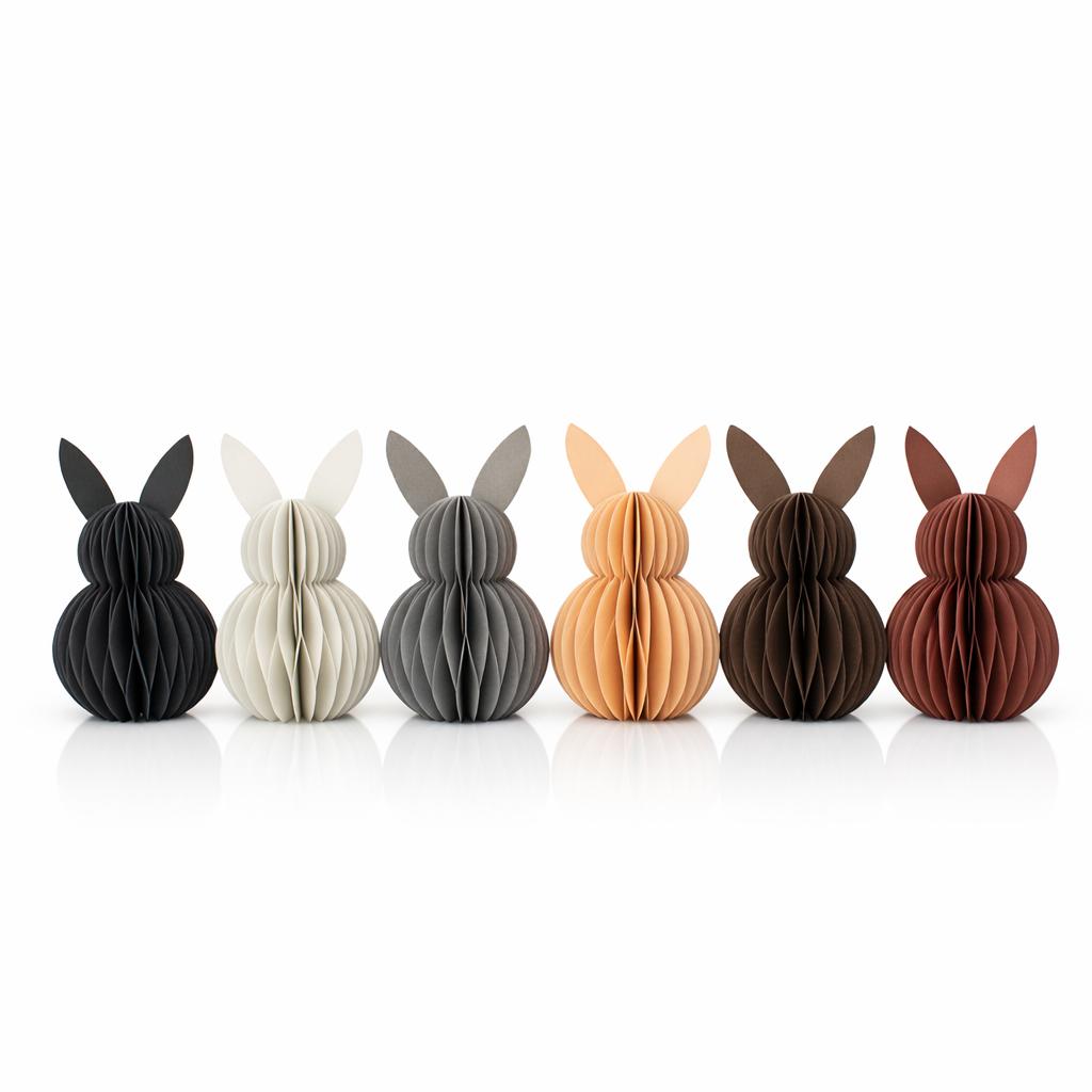 Papier-Osterhase minimalistisch – Naturtöne, 15 bis 35 cm