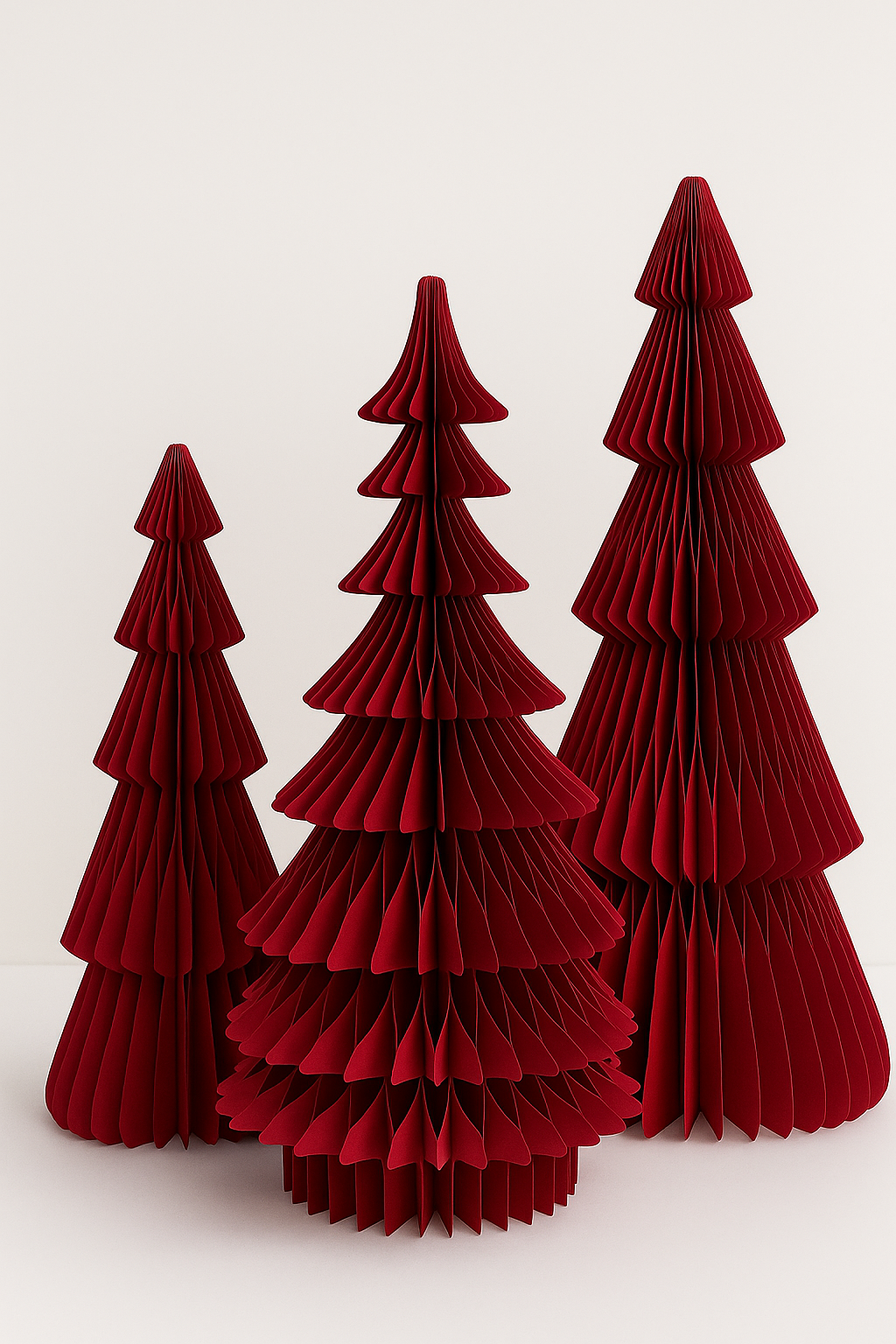 Papier-Weihnachtsbaum Sanna in Weiß & Rot