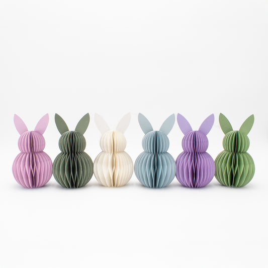 Minimalistische Osterhasen aus Papier – pastell