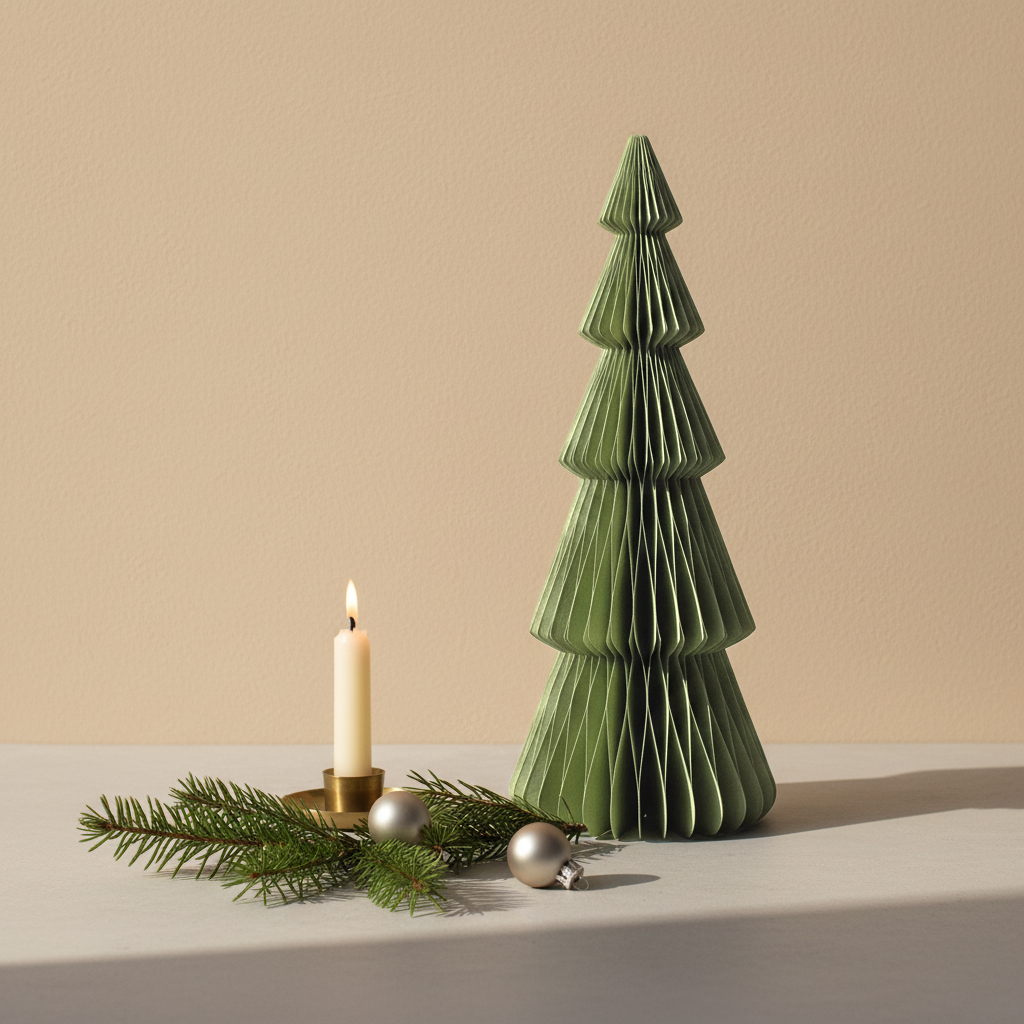 Papier Weihnachtsbaum klein – nachhaltige Tischdeko für Weihnachten