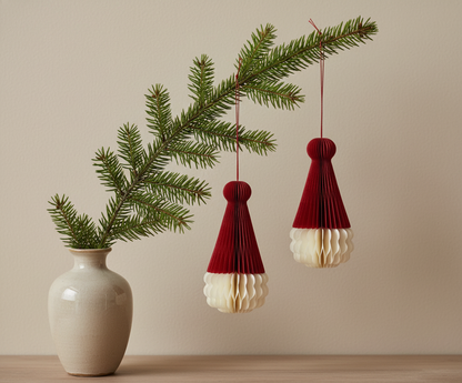 Nikolaus Papier Weihnachtsmann Baumschmuck rot weiß, Weihnachtskugeln, Nikolaus, Santa Claus