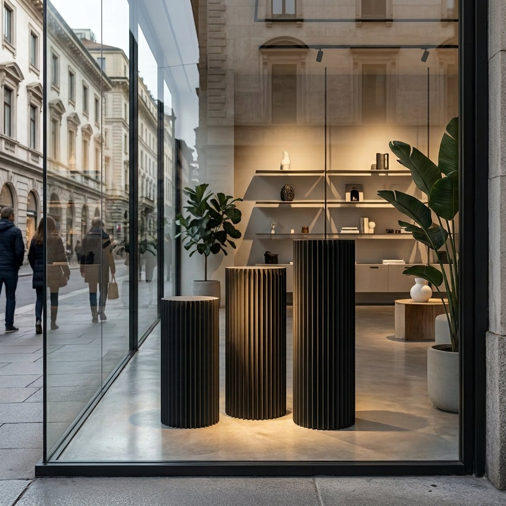 Papiersäulen – Skulpturale Displays für Events