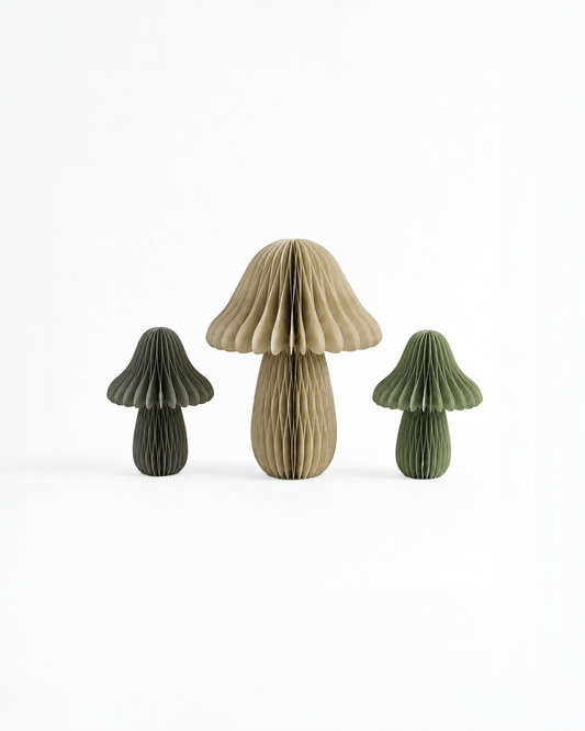 Bunte Papierpilze Herbstdeko