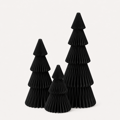 Papier Weihnachtsbaum Set – Schwarz