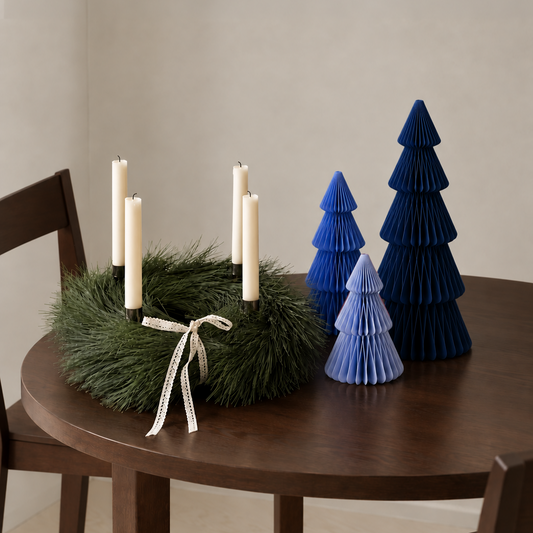 Weihnachtsbaum-Set aus Papier – Blautöne, 15 bis 35 cm