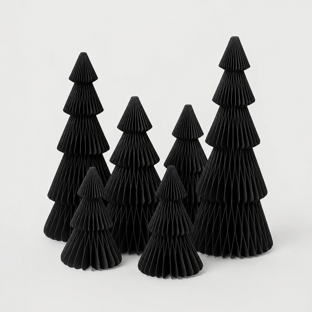 Papier Weihnachtsbaum Set – Schwarz