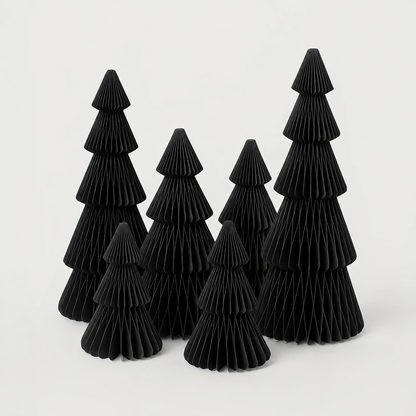 Papier Weihnachtsbaum Set – Schwarz