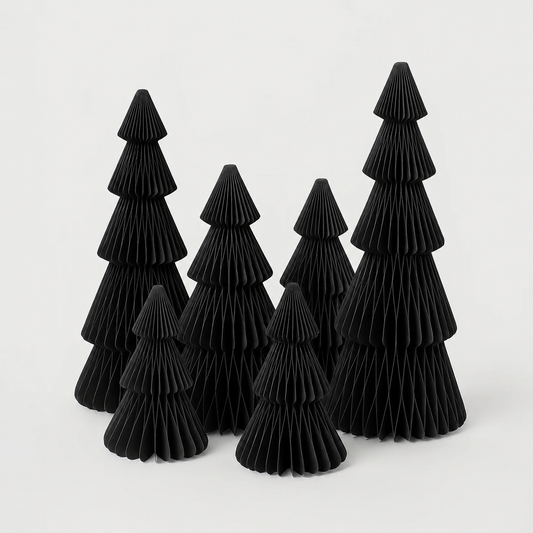 Papier Weihnachtsbaum Set – Schwarz