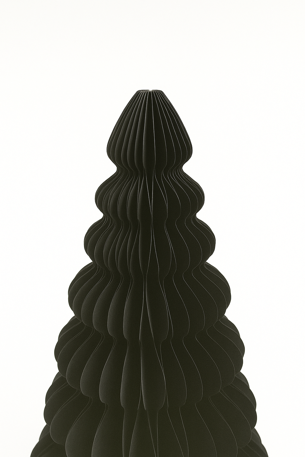 Schwarze Papier-Weihnachtsbäume | Design Deko Set aus Papier | Nachhaltige Weihnachtsdekoration | Minimalistische skandinavische Deko