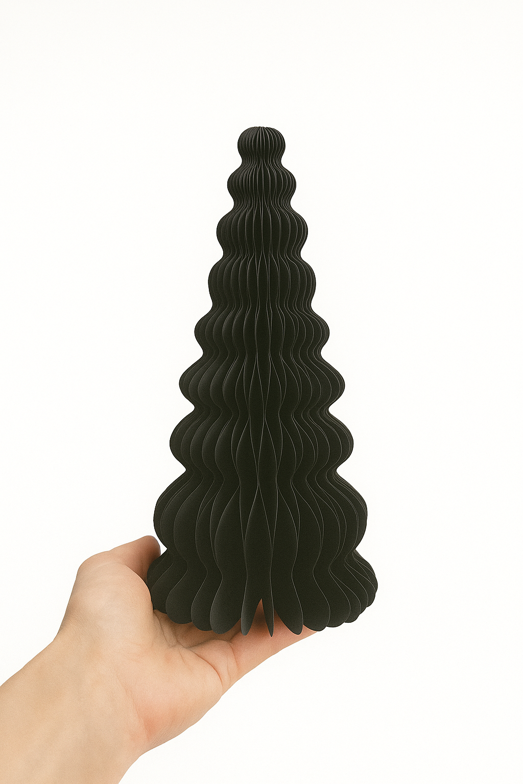 Schwarze Papier-Weihnachtsbäume | Design Deko Set aus Papier | Nachhaltige Weihnachtsdekoration | Minimalistische skandinavische Deko