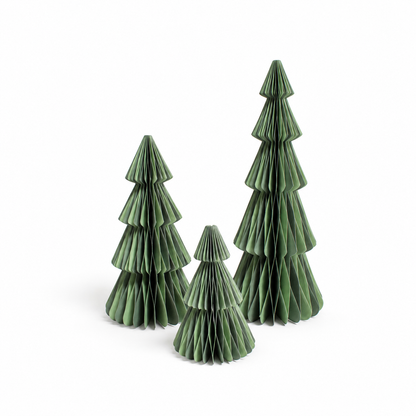 Papier-Weihnachtsbaum zweifarbig Grün – 15 bis 35 cm