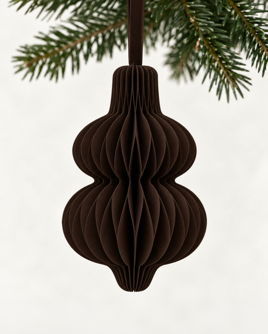 Papier-Christbaumschmuck Kugeln & Ornamente – Offwhite, Sand & Braun