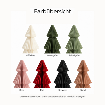 Papier-Weihnachtsbaum Sanna – 50 & 70 cm, Grün & Offwhite