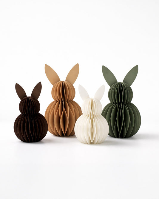 Minimalistische Osterhasen aus Papier – naturfarben
