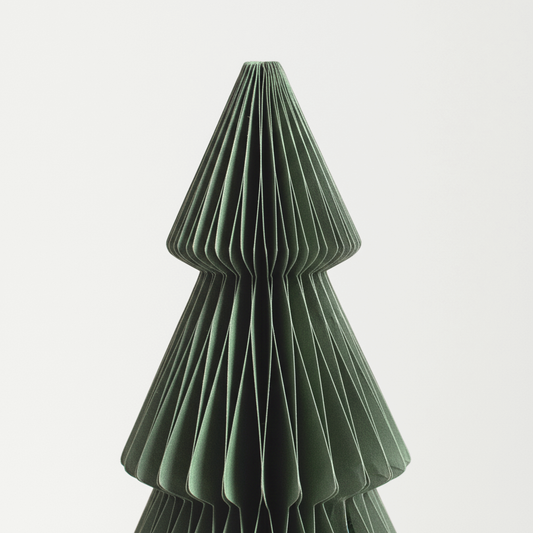 Papier Weihnachtsbaum Set – Offwhite, Salbeigrün & Moosgrün