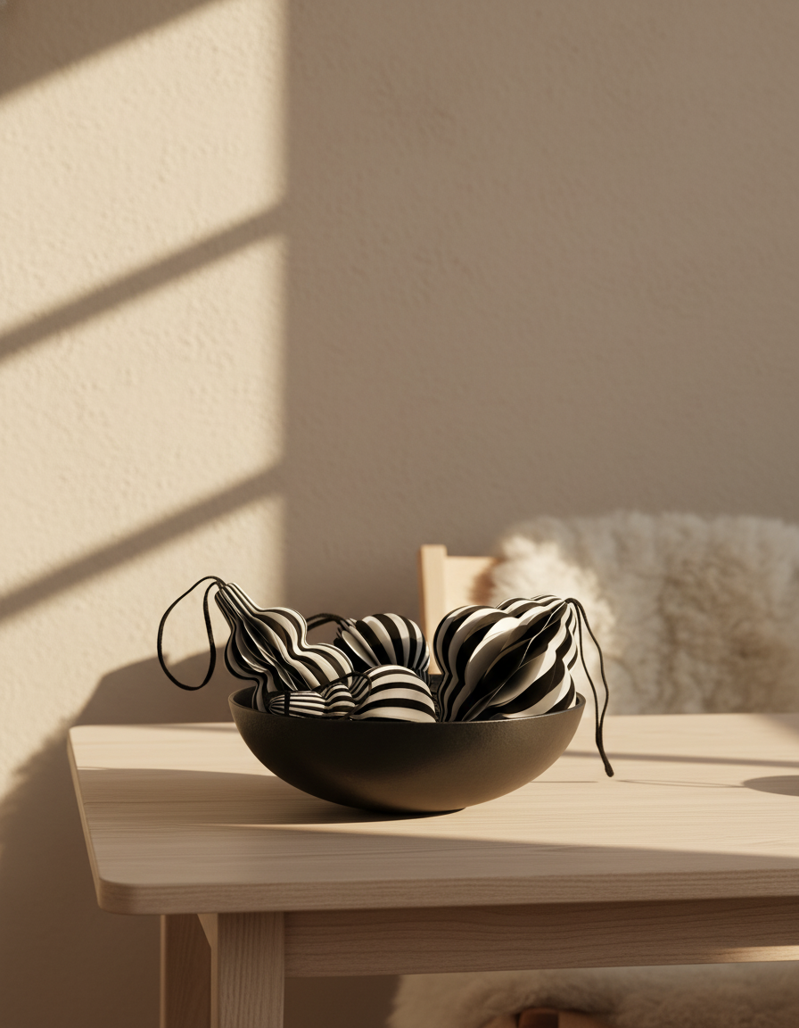 Zweifarbiger Papier-Christbaumschmuck monochrom