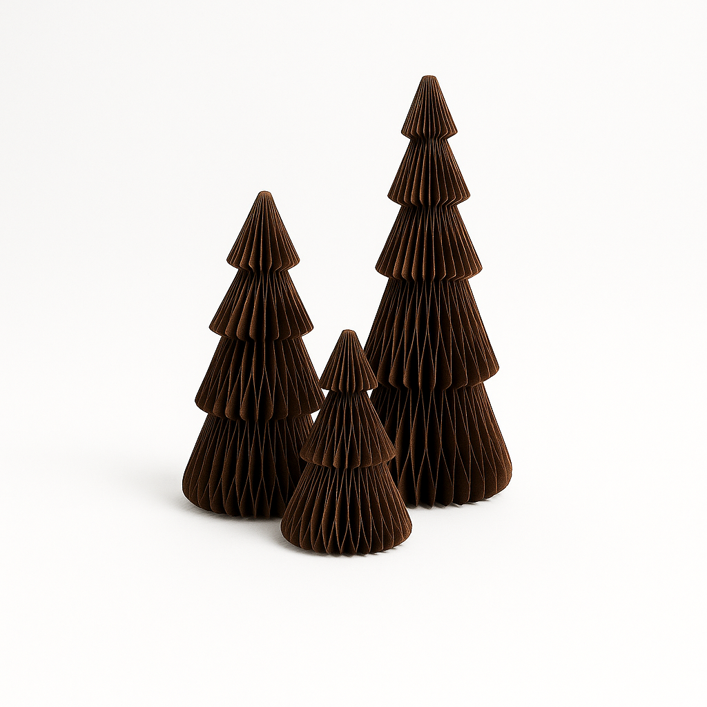 Stilvoller Papierweihnachtsbaum natur schwarz