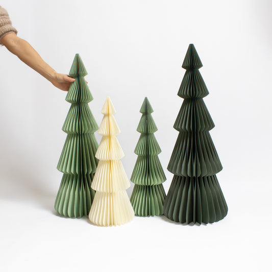 XL Stilvoller Papierweihnachtsbaum weiß grün