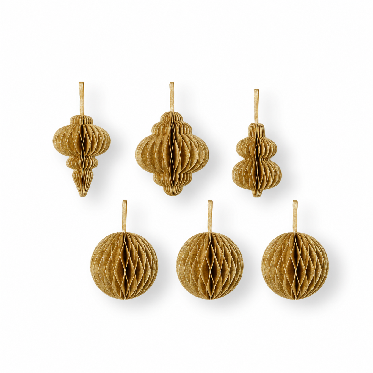 Christbaumschmuck aus Papier – Kugeln & Ornamente gold/silber mit Glitzer