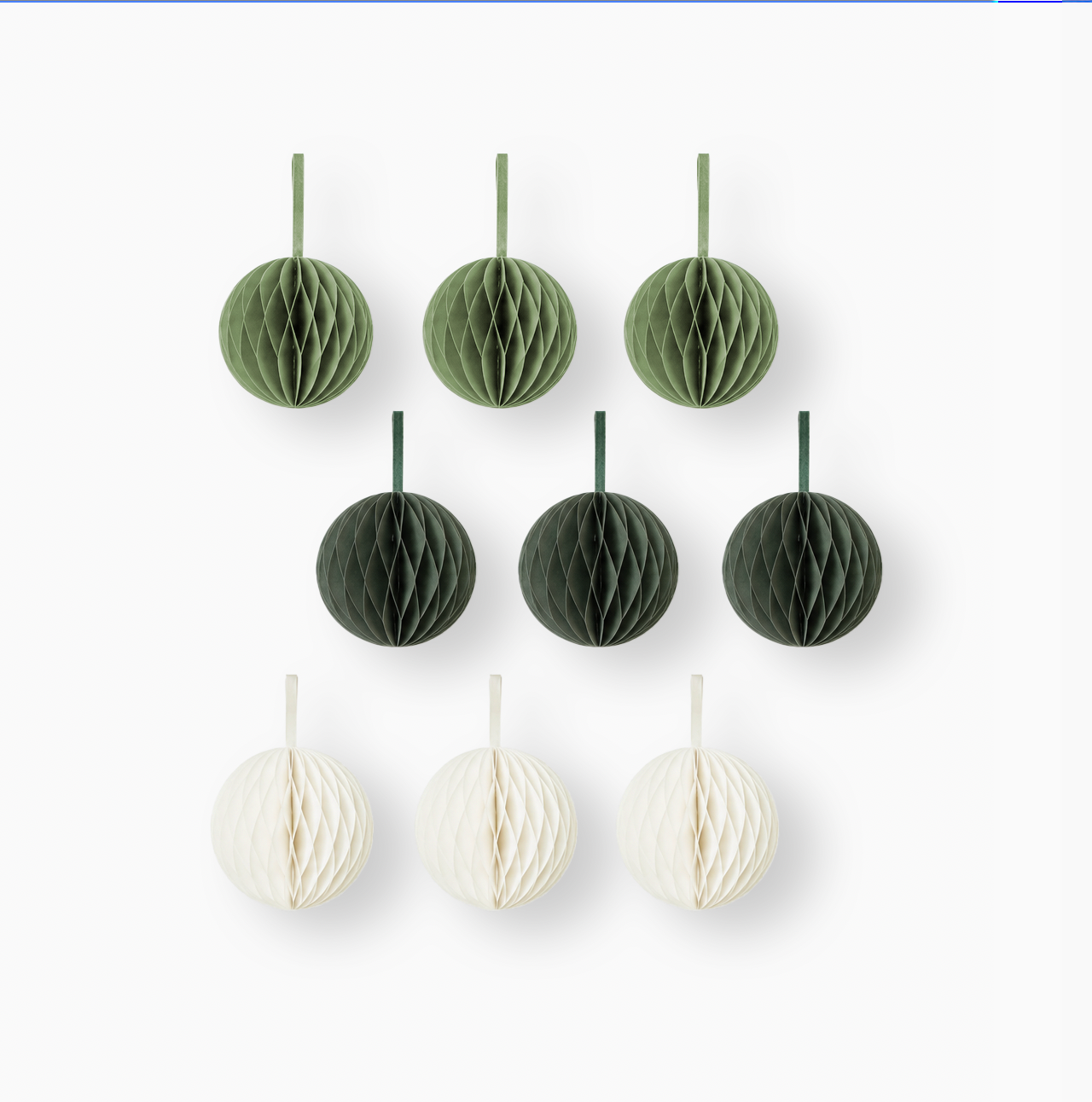 Christbaumschmuck aus Papier – Kugeln & Ornamente grün