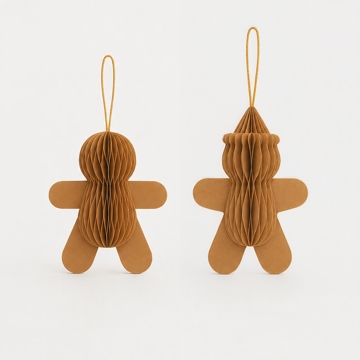 Papier Baumschmuck Lebkuchenmann, Baumanhänger Christbaum braun Gingerbread