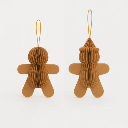 Papier Baumschmuck Lebkuchenmann, Baumanhänger Christbaum braun Gingerbread