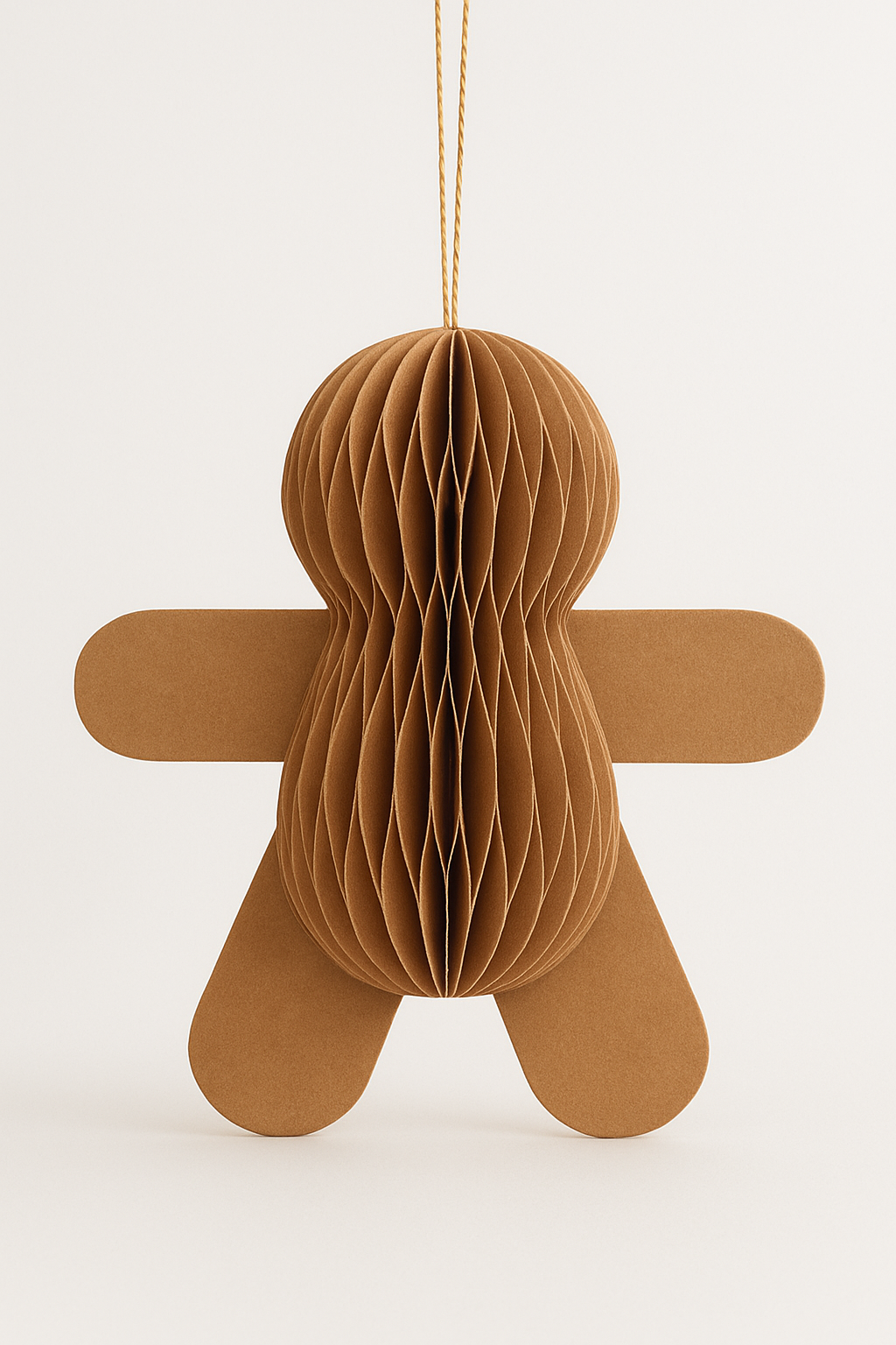 Papier-Baumschmuck Lebkuchenmann – Anhänger Karamellbraun