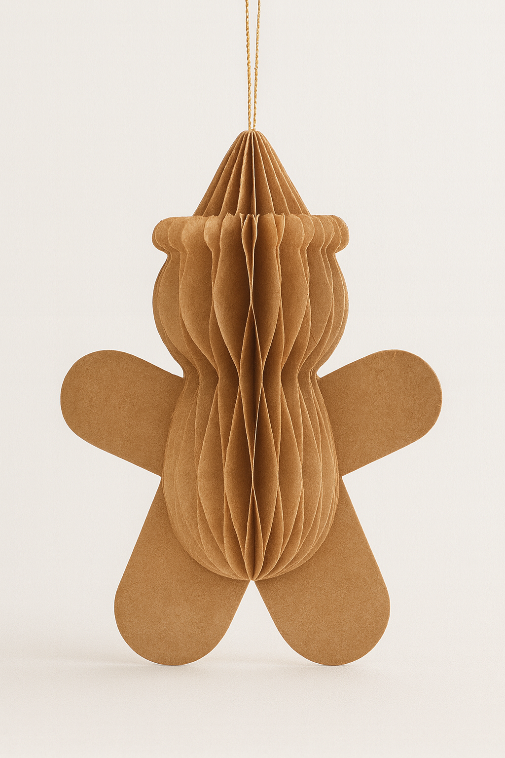 Papier-Baumschmuck Lebkuchenmann – Anhänger Karamellbraun