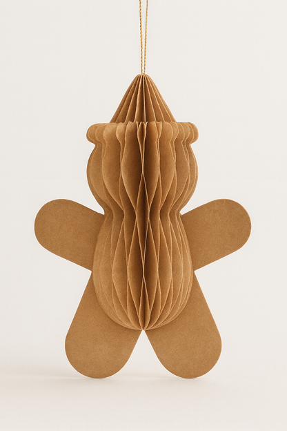 Papier-Baumschmuck Lebkuchenmann – Anhänger Karamellbraun