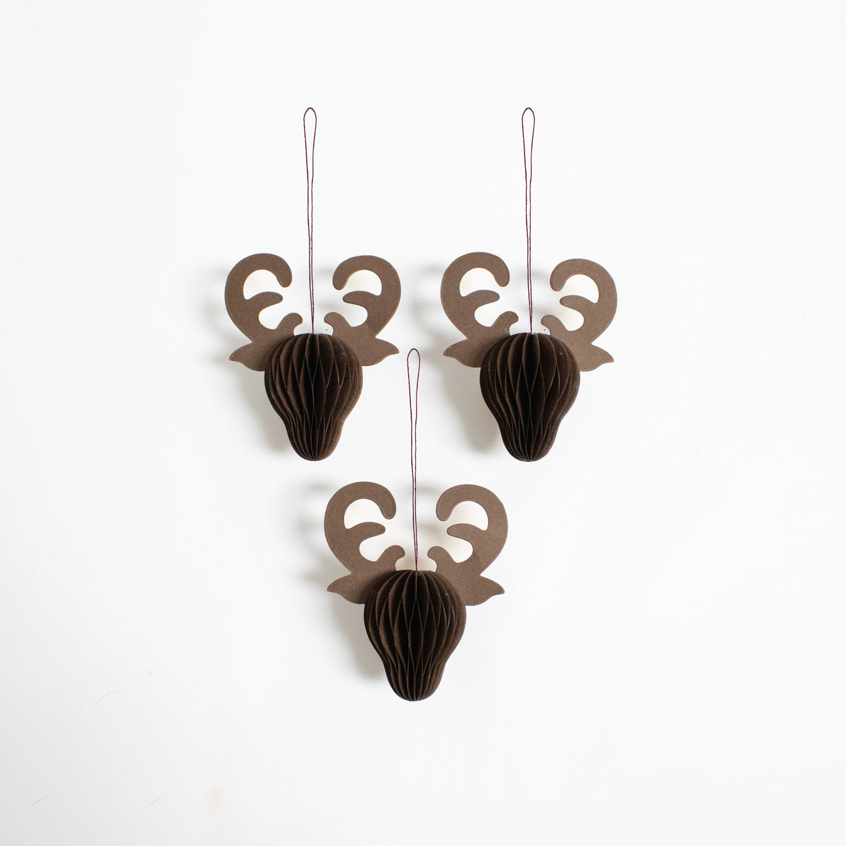 Papier-Baumschmuck Rentier – Anhänger Dunkelbraun, 10 cm