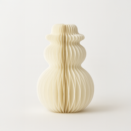 Papier-Baumschmuck Schneemann mit Hut – Cremeweiß, 10 cm