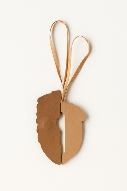 Papier-Baumschmuck Tannenzapfen & Nuss – 2er-Set Braun
