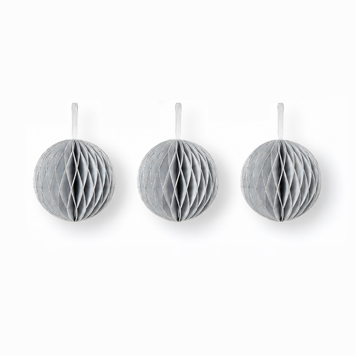 Papier-Christbaumschmuck Kugeln & Ornamente mit Glitzer – Gold & Silber (Kopie)