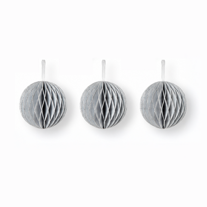 Papier-Christbaumschmuck Kugeln & Ornamente mit Glitzer – Gold & Silber (Kopie)