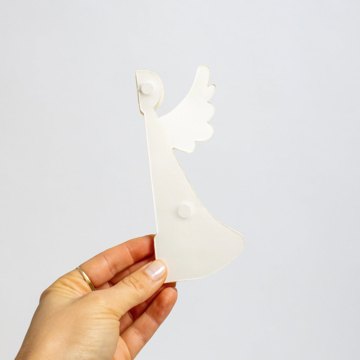Papier-Engel 15 cm – Offwhite, Natur & Karminrot