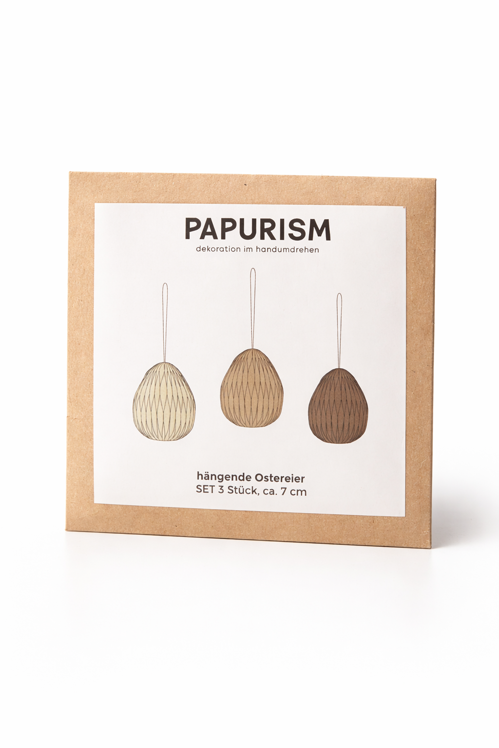 Papier-Ostereier 7 cm Beige – 3er & 6er Set