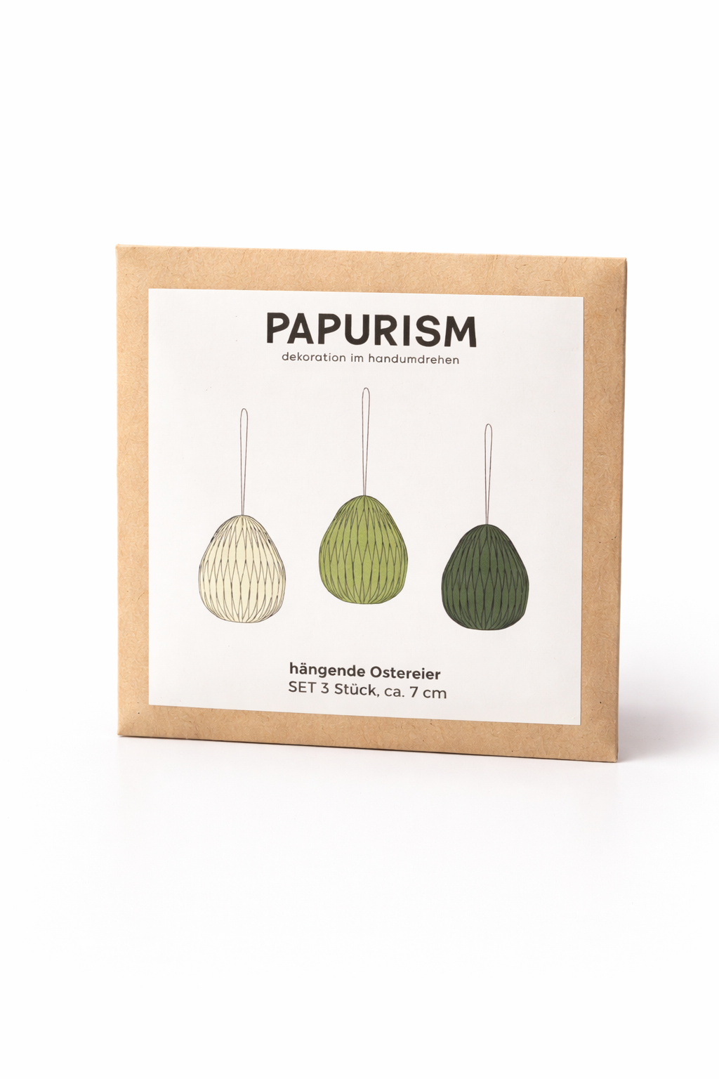 Papier-Ostereier 7 cm Salbeigrün – 3er & 6er Set