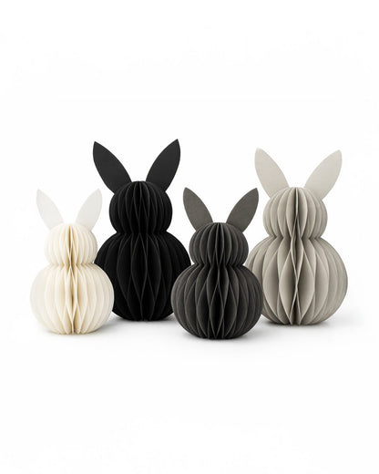 Papier-Osterhase Honeycomb in Schwarz