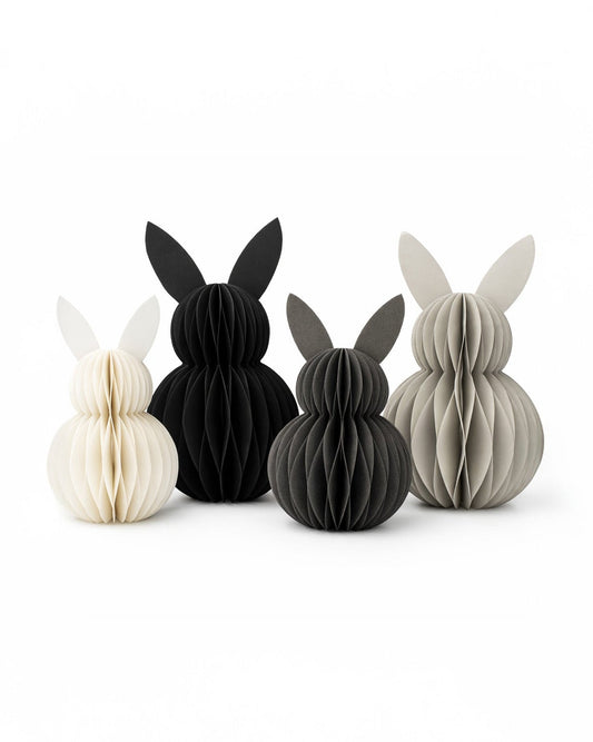 Papier-Osterhase Honeycomb in Schwarz